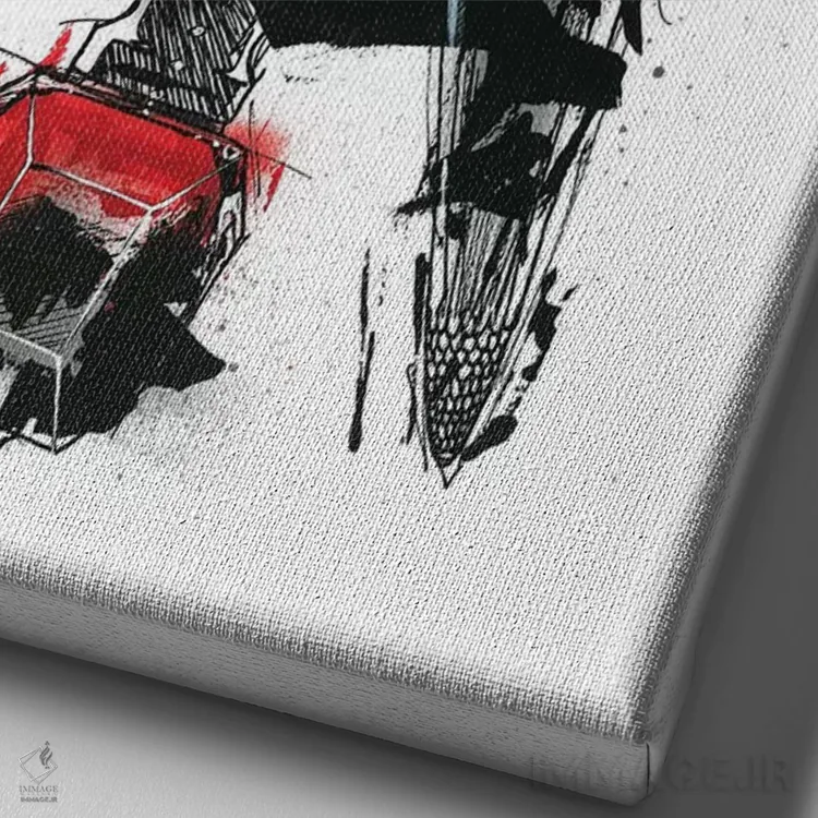 تابلو دکوراتیو قدرت ابدی روژ اثر فرانک باندا - نمای نزدیک بافت بوم