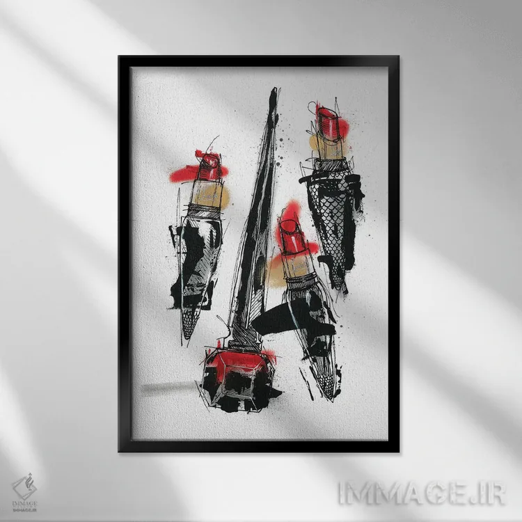 تابلو دکوراتیو قدرت ابدی روژ اثر فرانک باندا - نمای قابدار مشکی