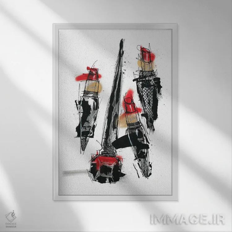 تابلو دکوراتیو قدرت ابدی روژ اثر فرانک باندا - نمای قابدار سفید