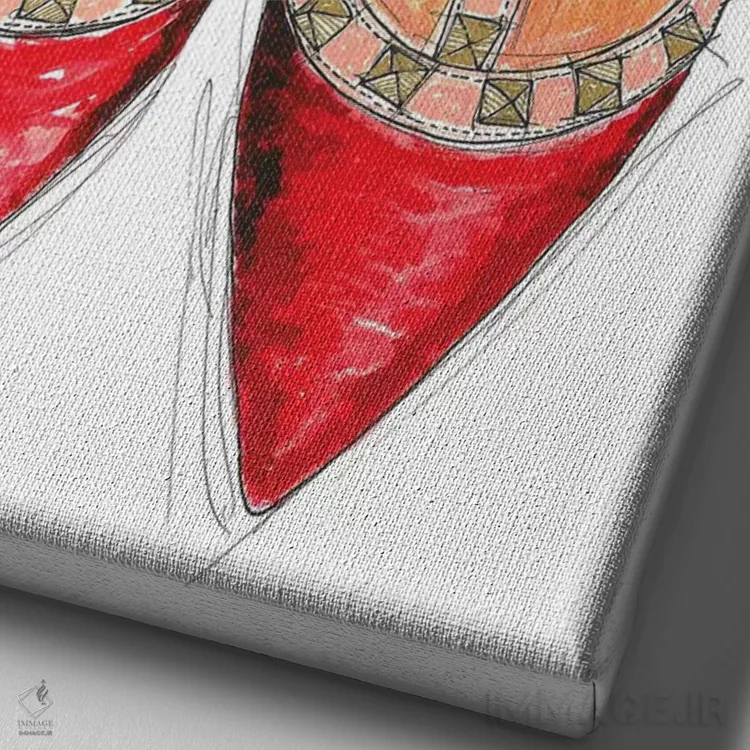 تابلو دکوراتیو والنتینو راک استادز اثر فرانک باندا - نمای نزدیک بافت بوم