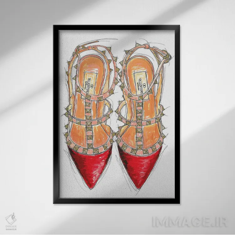 تابلو دکوراتیو والنتینو راک استادز اثر فرانک باندا - نمای قابدار مشکی