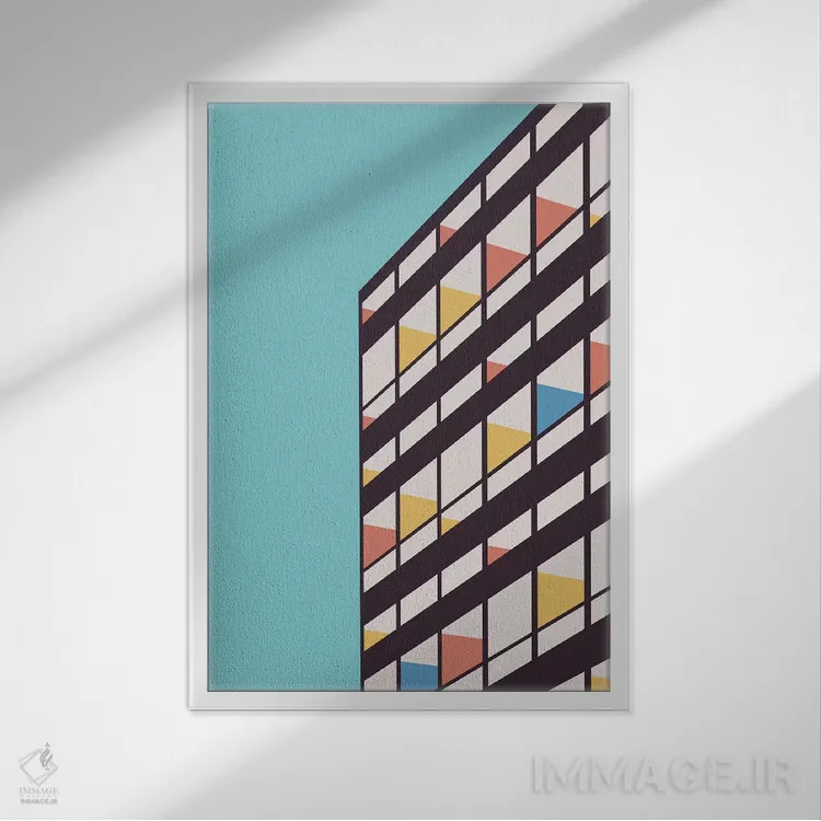 تابلو دکوراتیو کوربوزیه اثر فلوران بدار - نمای قابدار سفید