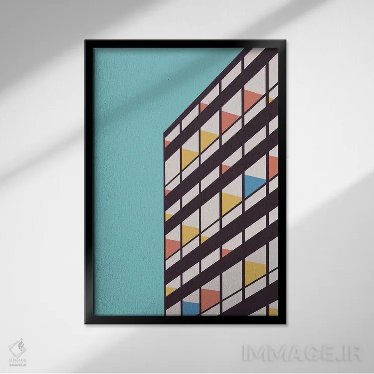 تابلو دکوراتیو کوربوزیه اثر فلوران بدار - نمای قابدار مشکی