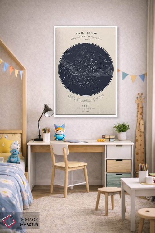 تابلو دکوراتیو نقشه آسمان I اثر فلوران بدار - D1W