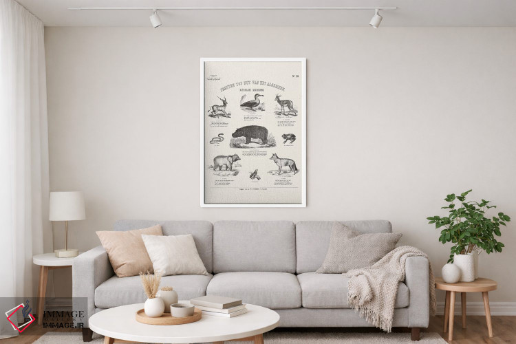 تابلو دکوراتیو جدول حیوانات اثر فلوران بدار - D5W