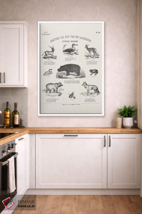 تابلو دکوراتیو جدول حیوانات اثر فلوران بدار - D6W