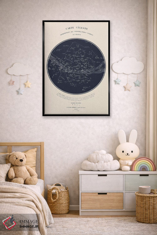 تابلو دکوراتیو نقشه آسمان I اثر فلوران بدار - D6B