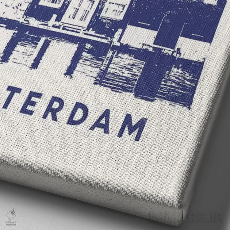 تابلو دکوراتیو آمستردام اثر فلوران بدار - نمای نزدیک بافت بوم