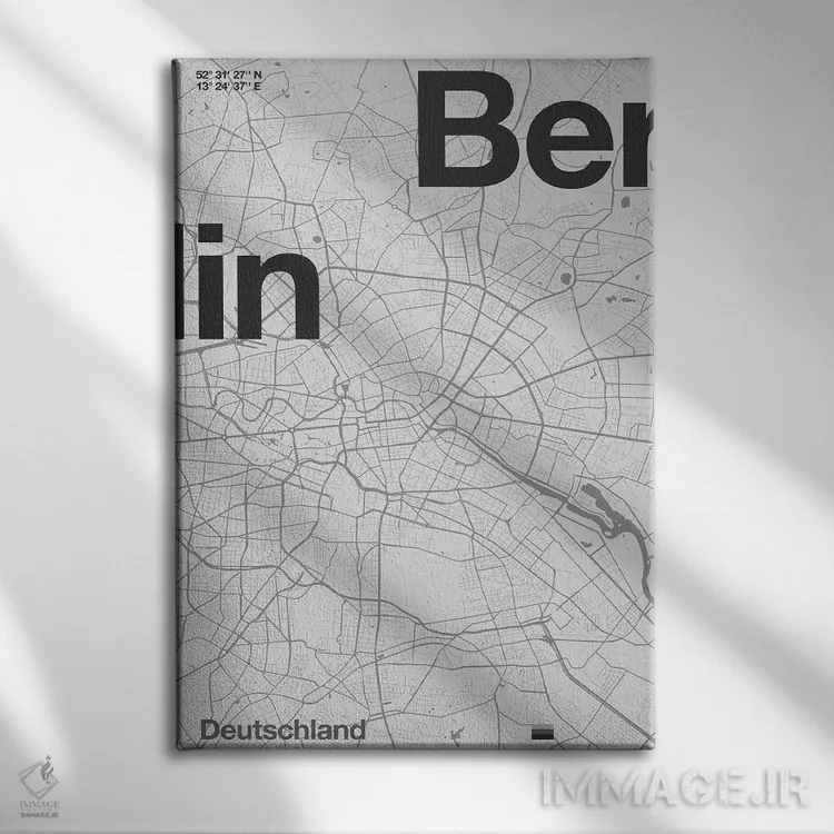 تابلو دکوراتیو نقشه برلین اثر فلوران بدار - نمای روبهرو روی دیوار