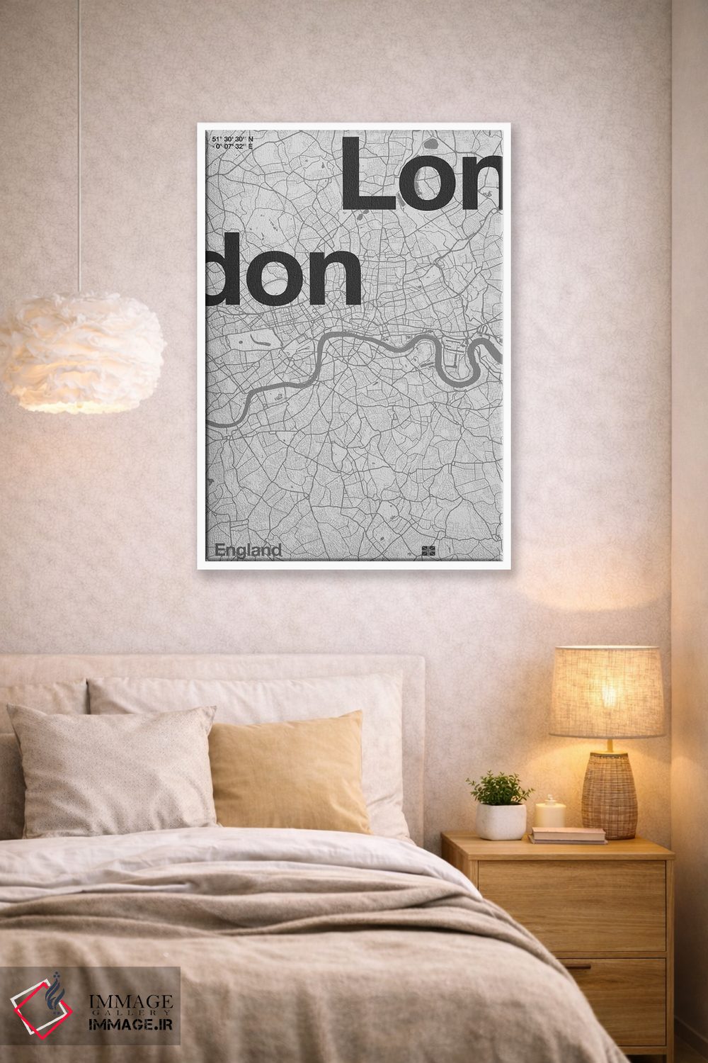 تابلو دکوراتیو نقشه لندن اثر فلوران بدار - D1W