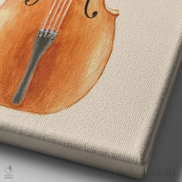 تابلو دکوراتیو ویولنسل اثر فلوران بدار - نمای نزدیک بافت بوم