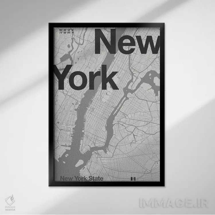 تابلو مدرن نیویورک اثر فلوران بدار - نمای قابدار مشکی