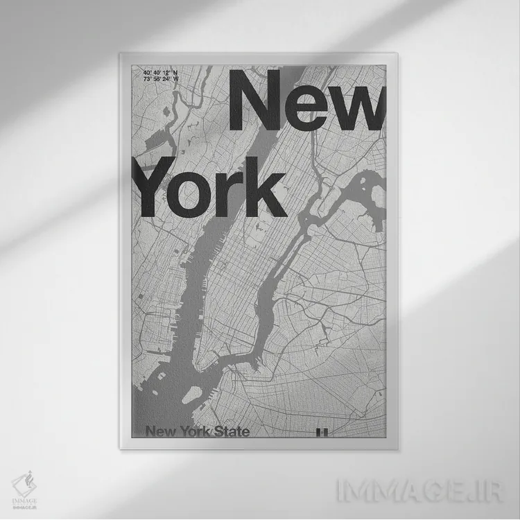 تابلو مدرن نیویورک اثر فلوران بدار - نمای قابدار سفید