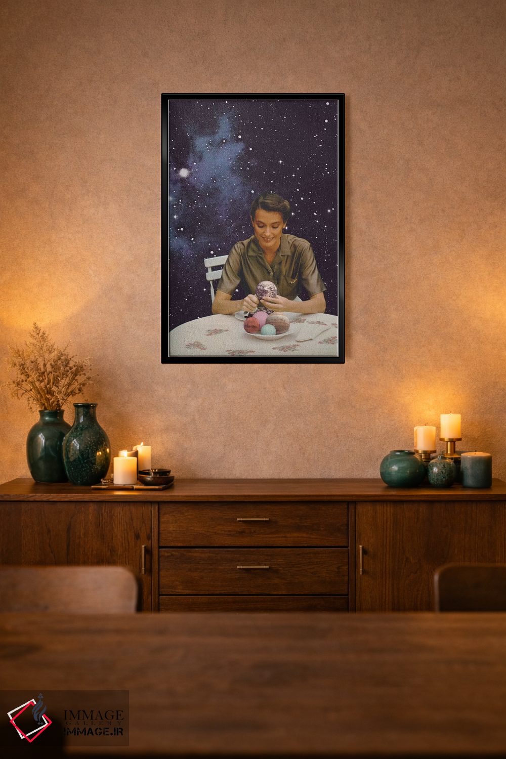 تابلو دکوراتیو زن در حال پوست کندن زمین اثر فلوران بدار - D2B