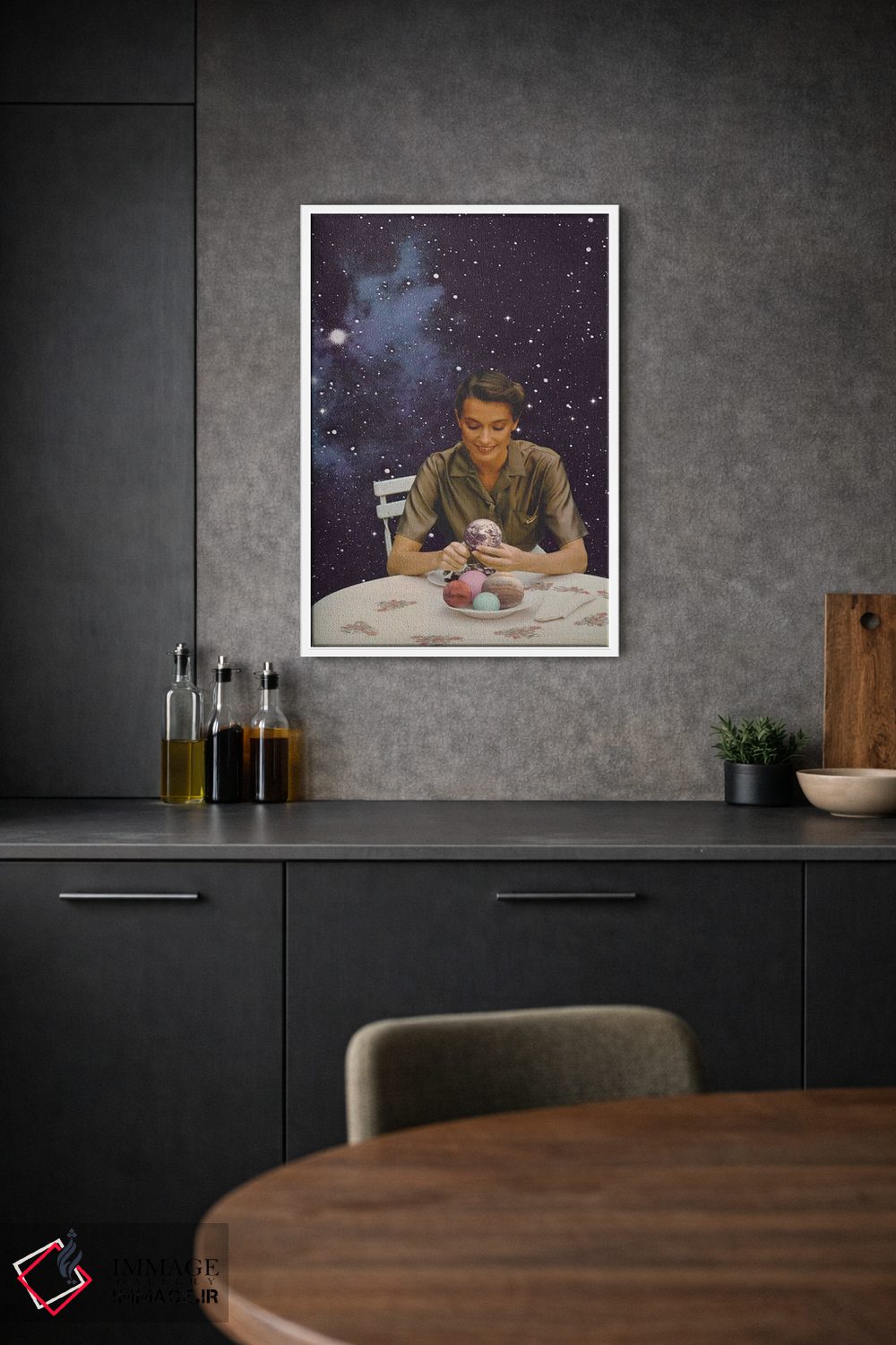 تابلو دکوراتیو زن در حال پوست کندن زمین اثر فلوران بدار - D1W