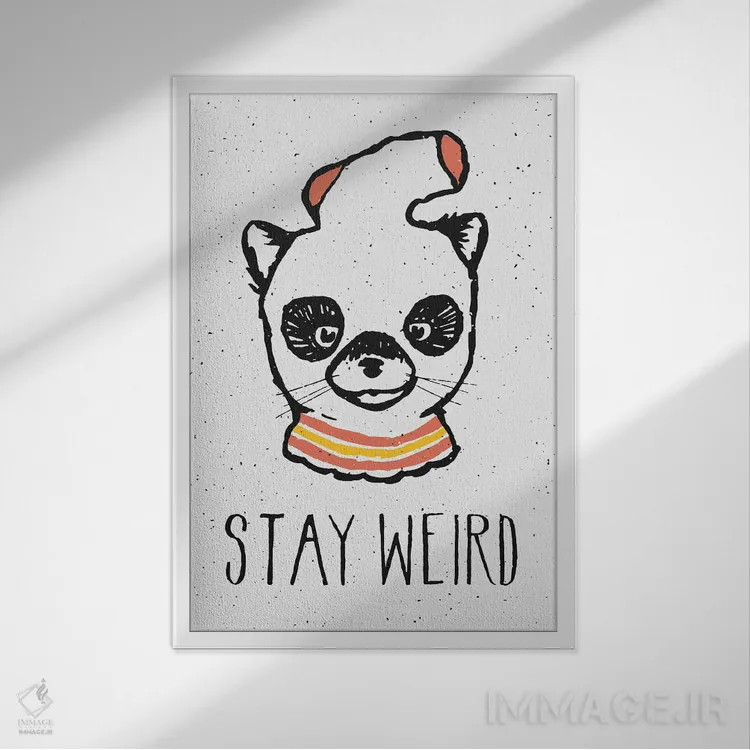 تابلو دکوراتیو عجیب بمان اثر فلوران بدار - نمای قابدار سفید