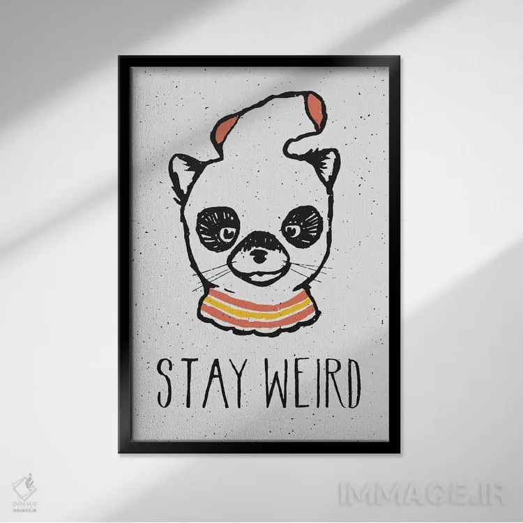 تابلو دکوراتیو عجیب بمان اثر فلوران بدار - نمای قابدار مشکی