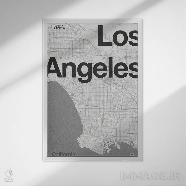 تابلو مدرن لس آنجلس اثر فلوران بدار - نمای قابدار سفید