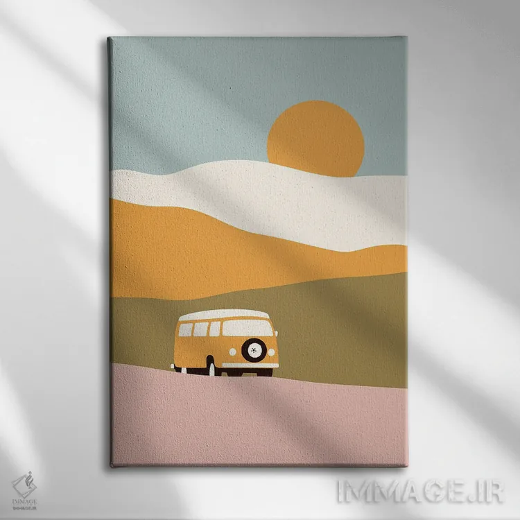 تابلو مینیمال ون اثر فلوران بدار - نمای روبهرو روی دیوار