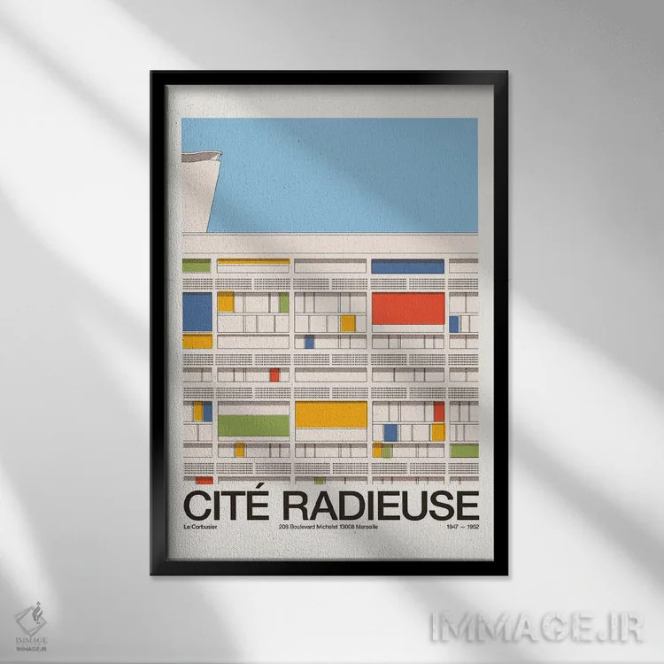 تابلو دکوراتیو واحد مسکونی رادیوز مارسی اثر فلوران بدار - نمای قابدار مشکی