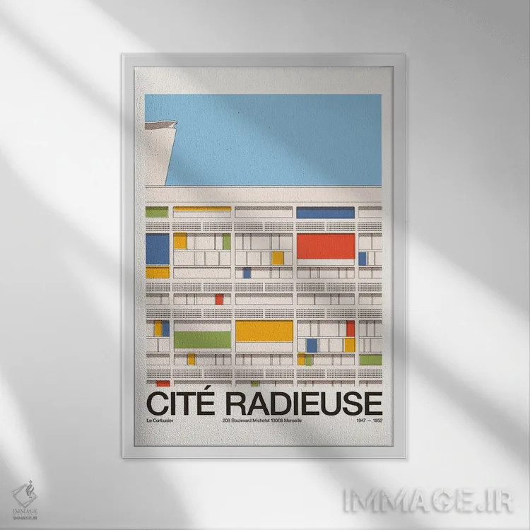 تابلو دکوراتیو واحد مسکونی رادیوز مارسی اثر فلوران بدار - نمای قابدار سفید