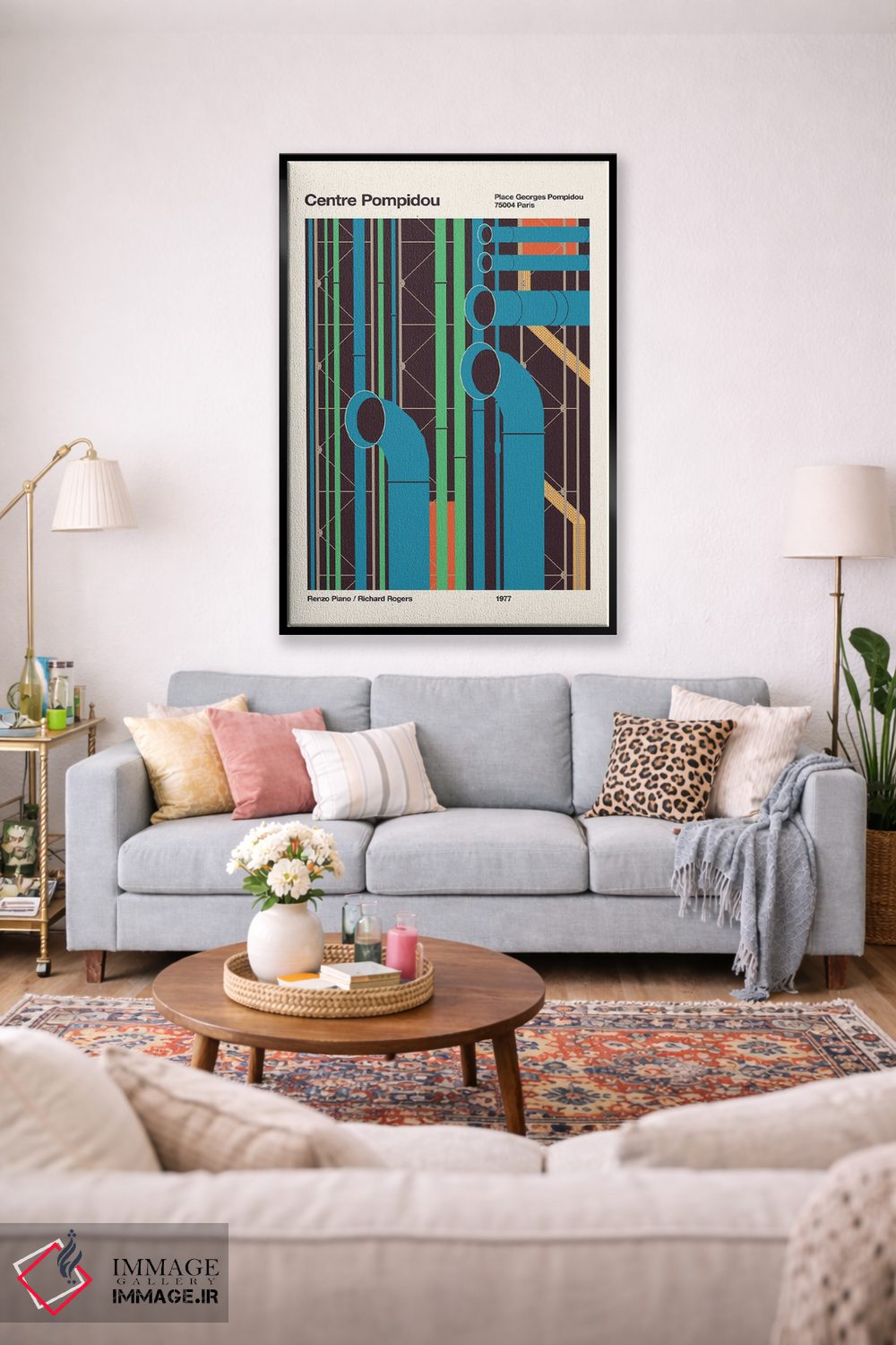 تابلو دکوراتیو مرکز پمپیدو اثر فلوران بدار - D2B