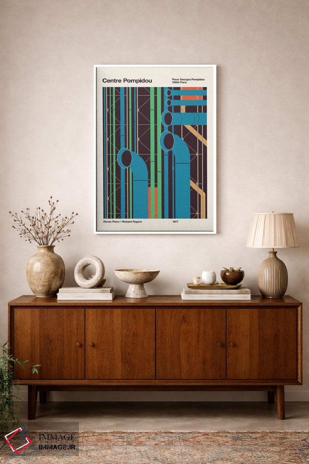 تابلو دکوراتیو مرکز پمپیدو اثر فلوران بدار - D1W