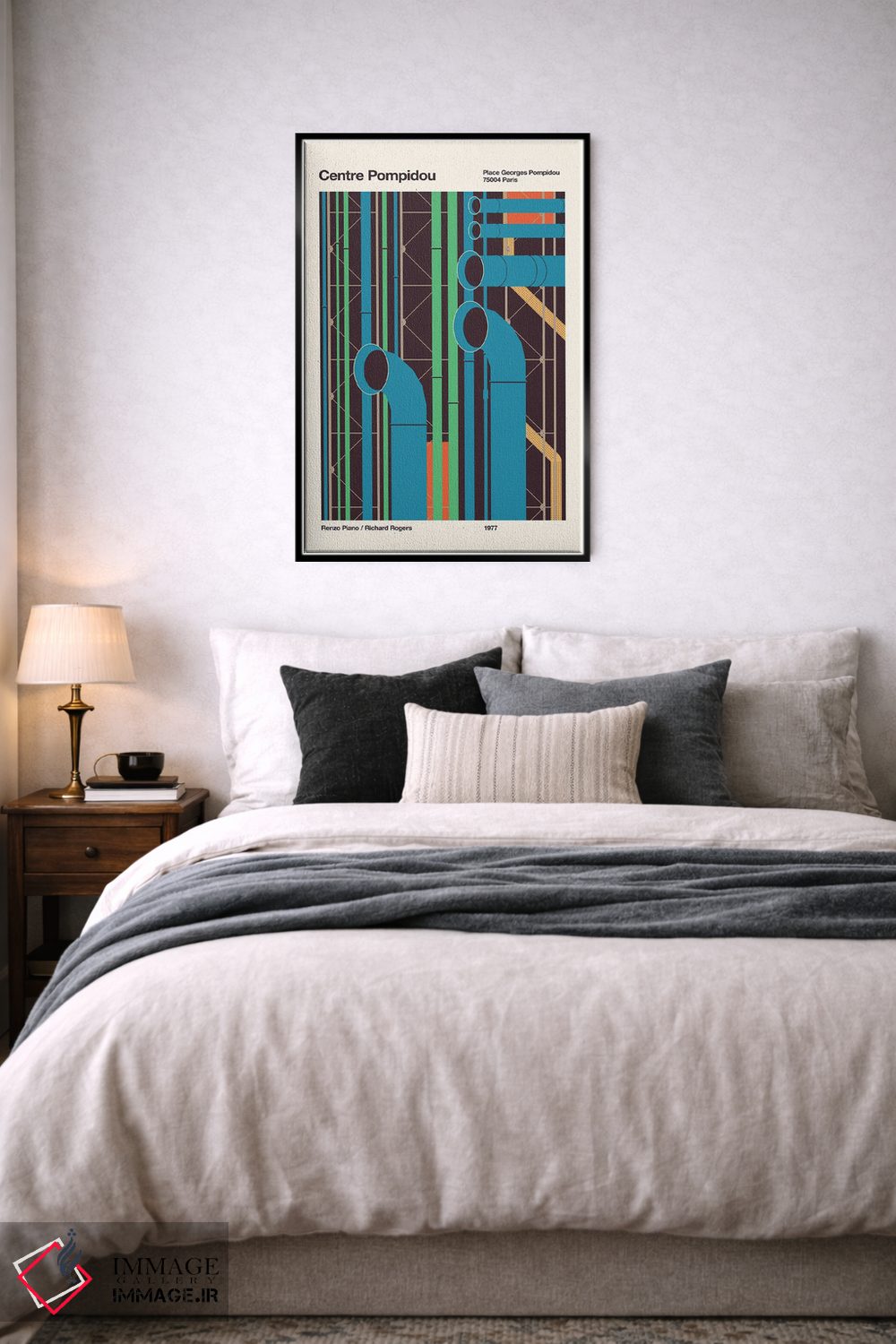 تابلو دکوراتیو مرکز پمپیدو اثر فلوران بدار - D6B