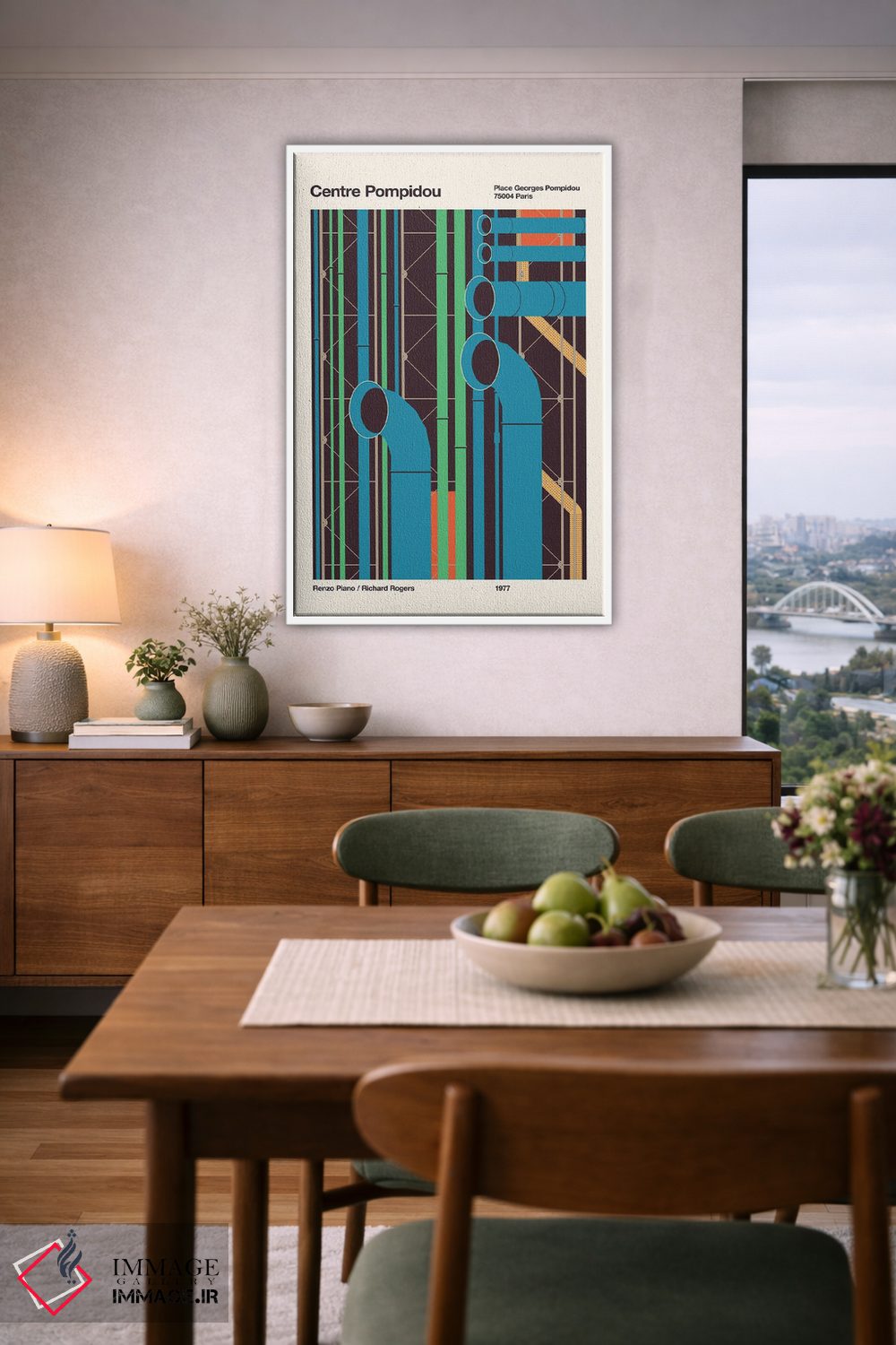 تابلو دکوراتیو مرکز پمپیدو اثر فلوران بدار - D5W