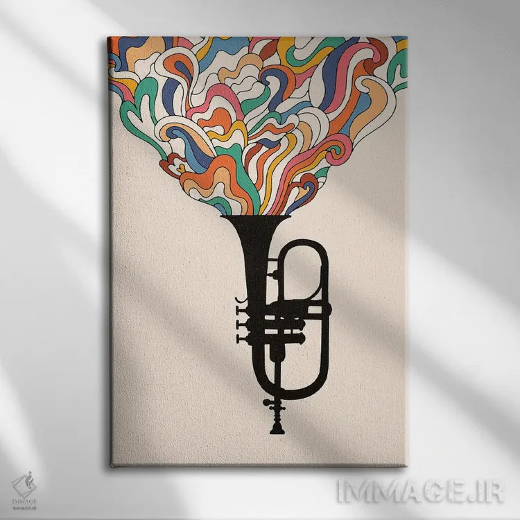 تابلو دکوراتیو موسیقی جز اثر فلوران بدار - نمای روبهرو روی دیوار