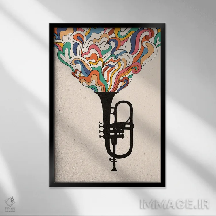 تابلو دکوراتیو موسیقی جز اثر فلوران بدار - نمای قابدار مشکی