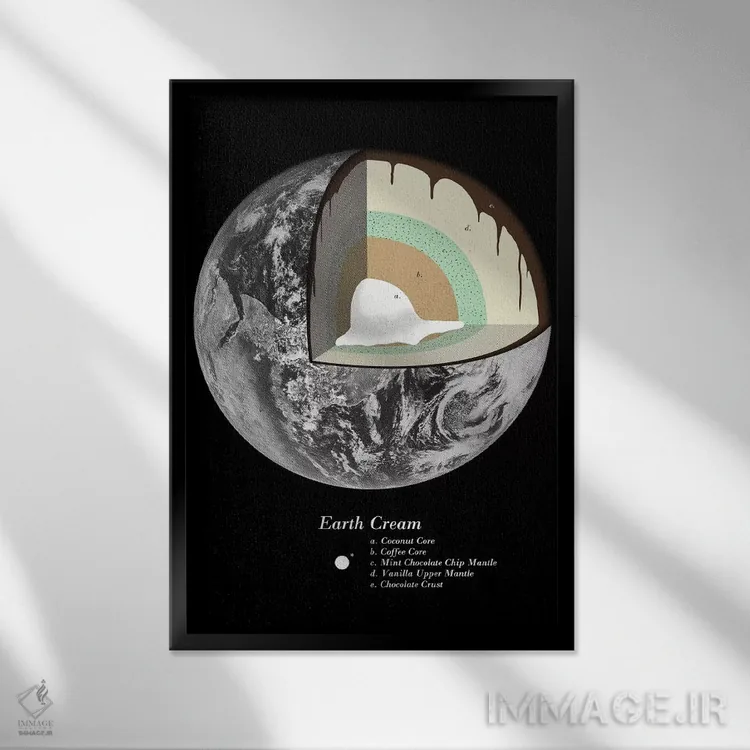 تابلو دکوراتیو کرم زمین اثر فلوران بدار - نمای قابدار مشکی