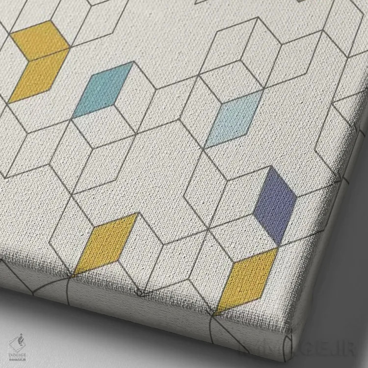 تابلو انتزاعی روز کزایا اثر فلوران بدار - نمای نزدیک بافت بوم