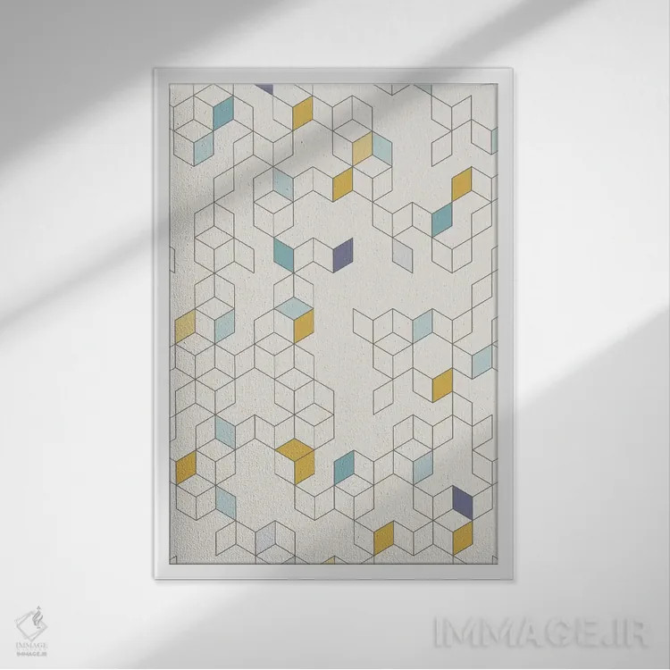 تابلو انتزاعی روز کزایا اثر فلوران بدار - نمای قابدار سفید