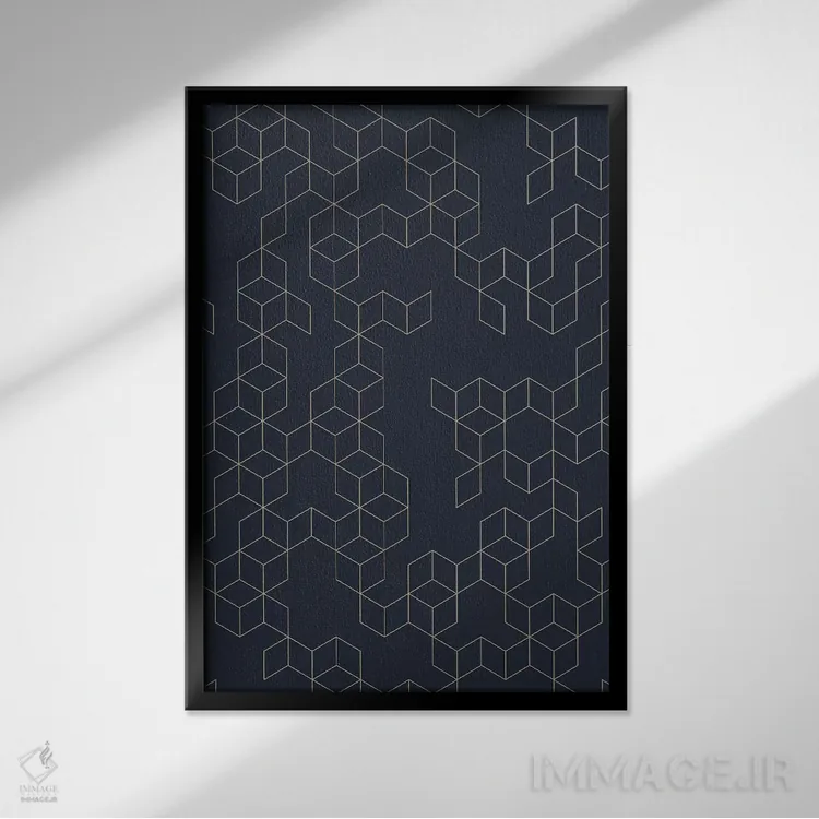 تابلو مدرن شب کزایا اثر فلوران بدار - نمای قابدار مشکی