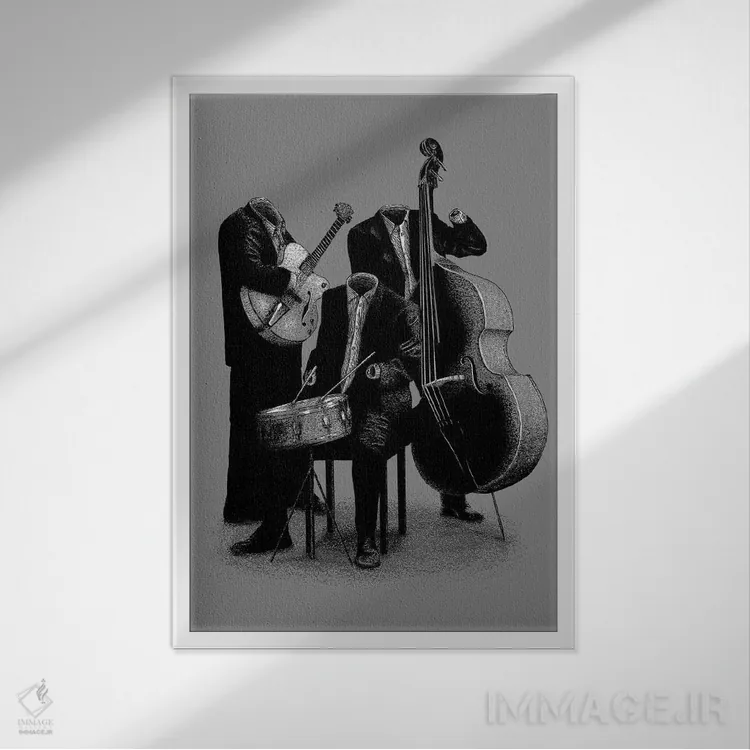 تابلو دکوراتیو نامرئی ها اثر فلوران بدار - نمای قابدار سفید