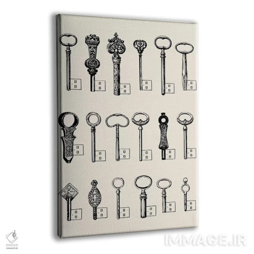 تابلو دکوراتیو کلیدهای یو اس بی اثر فلوران بدار - نمای پرسپکتیو محصول