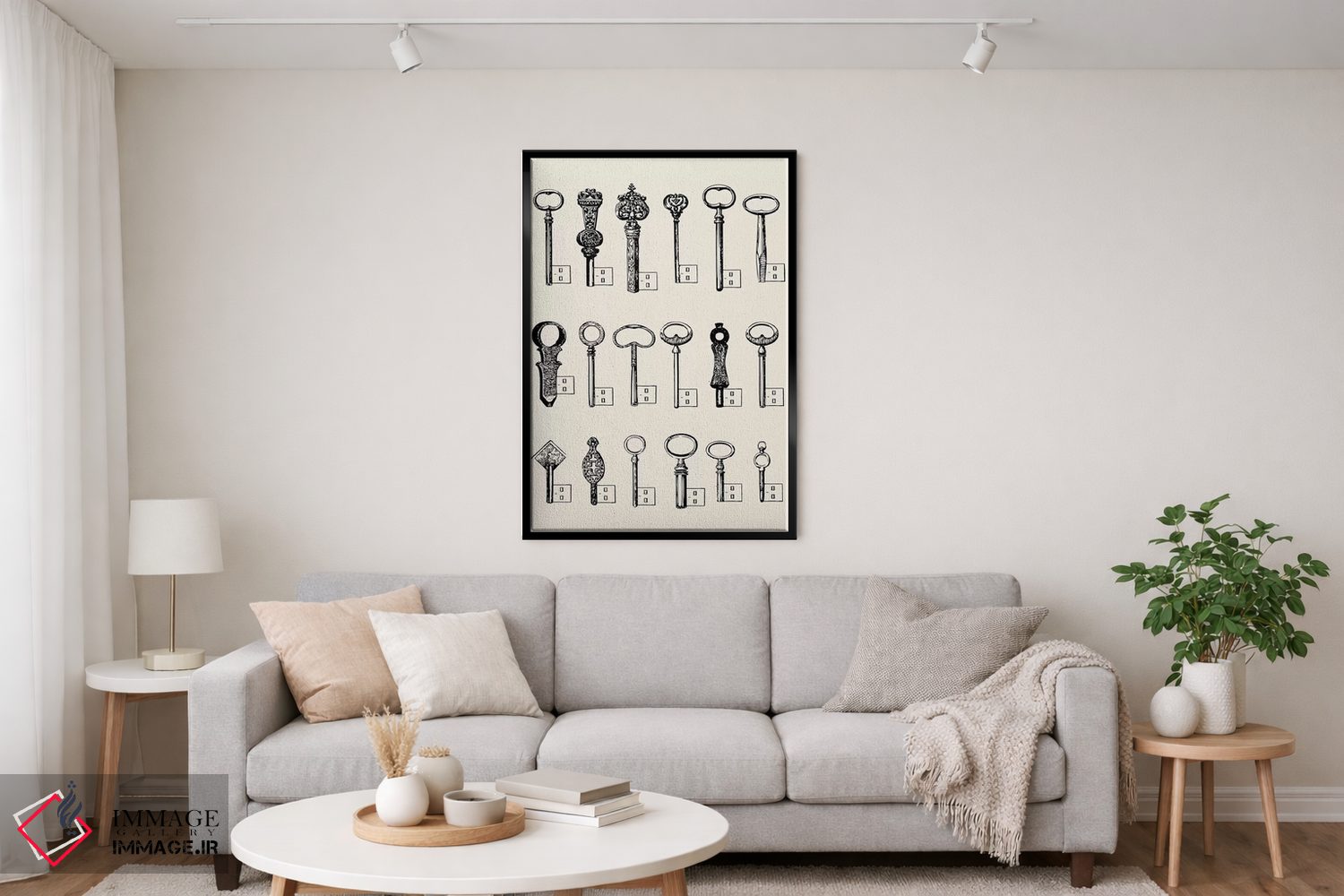 تابلو دکوراتیو کلیدهای یو اس بی اثر فلوران بدار - D4B