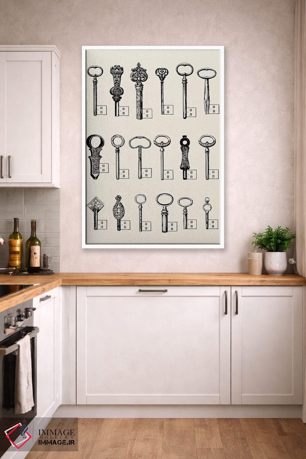 تابلو دکوراتیو کلیدهای یو اس بی اثر فلوران بدار - D3W