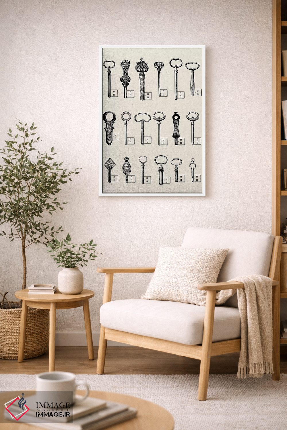 تابلو دکوراتیو کلیدهای یو اس بی اثر فلوران بدار - D5W