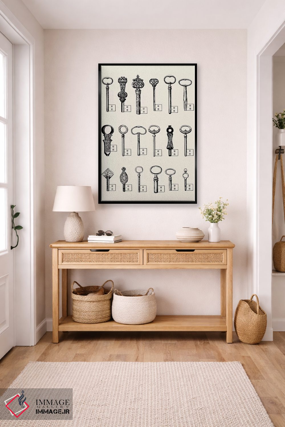 تابلو دکوراتیو کلیدهای یو اس بی اثر فلوران بدار - D6B