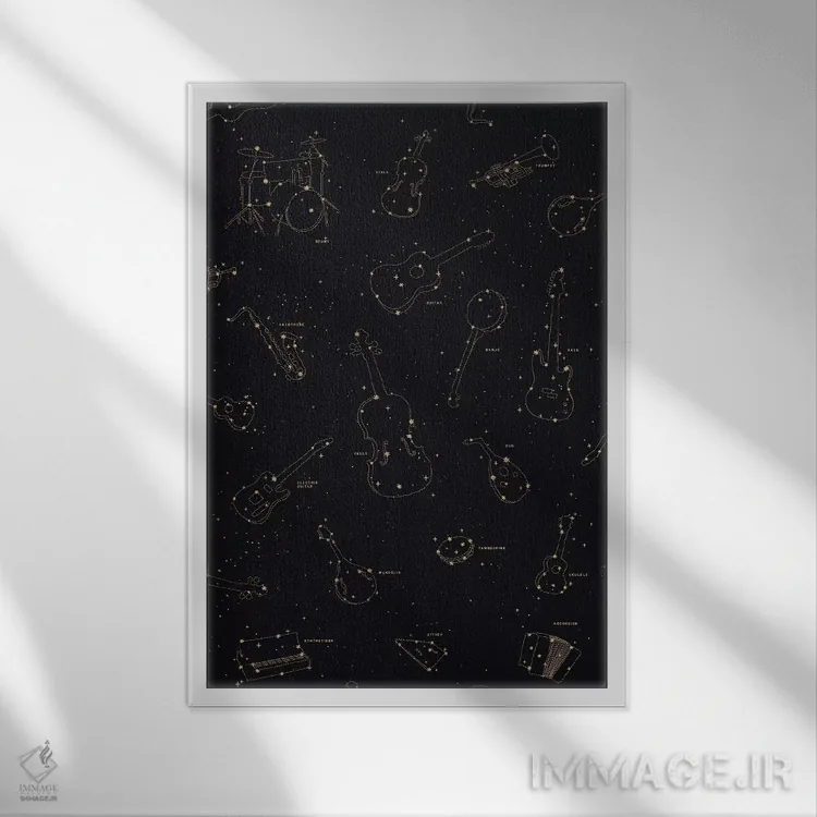 تابلو دکوراتیو موسیقی آسمانی اثر فلوران بدار - نمای قابدار سفید