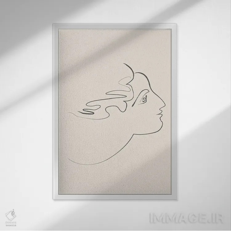 تابلو مینیمال چهره فرشته اثر فلاور لاو چایلد - نمای قابدار سفید
