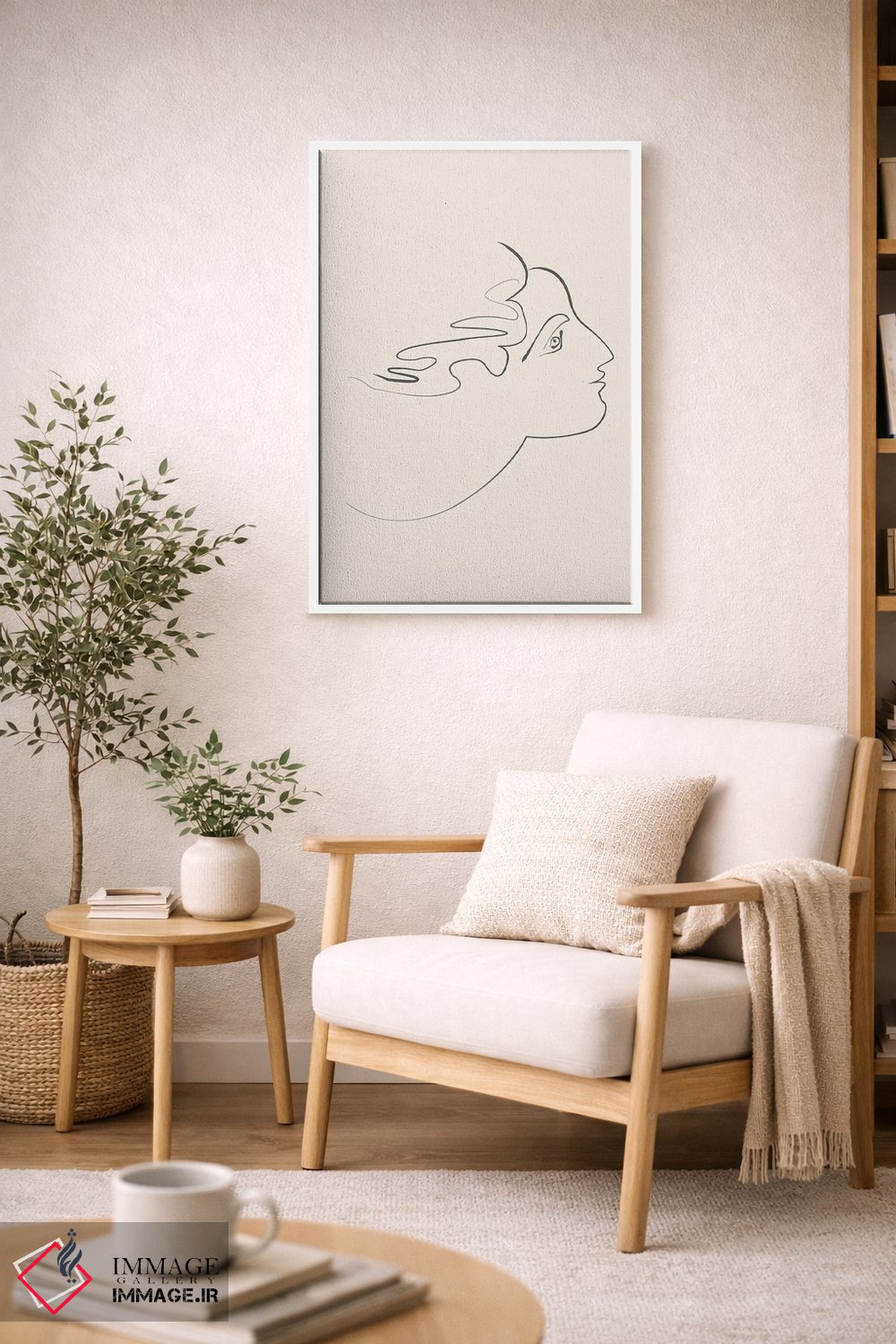 تابلو مینیمال چهره فرشته اثر فلاور لاو چایلد - D4W