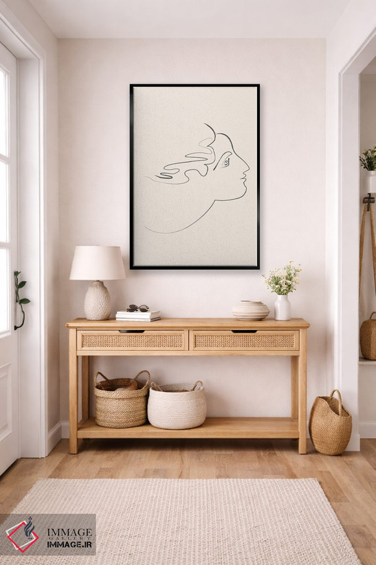 تابلو مینیمال چهره فرشته اثر فلاور لاو چایلد - D5B