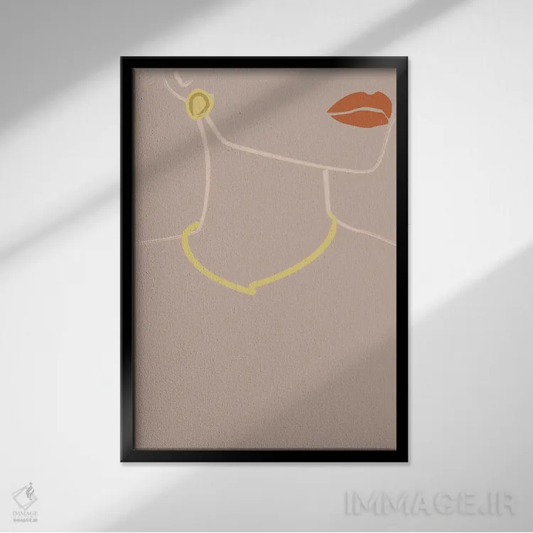 تابلو مینیمال لولا اثر فلاور لاو چایلد - نمای قابدار مشکی