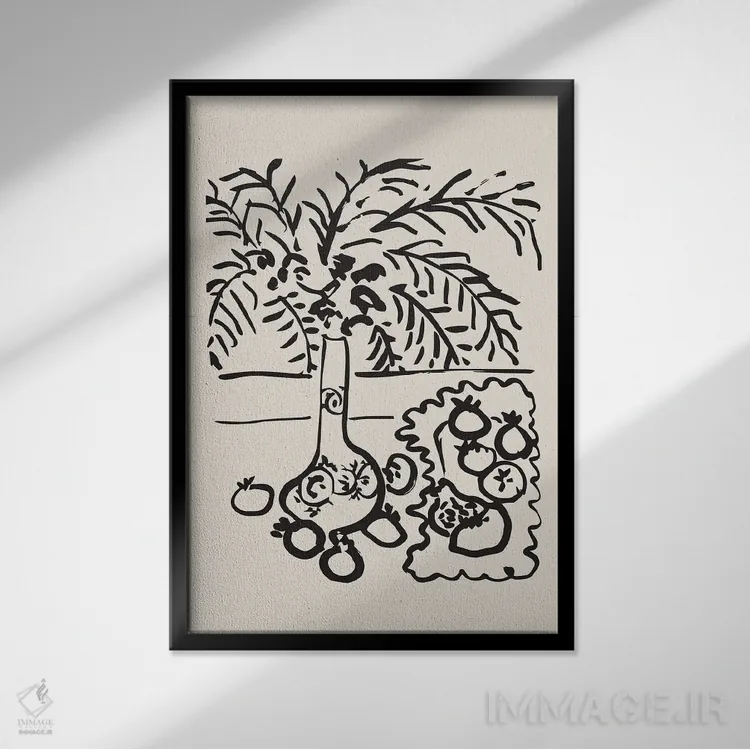 تابلو مینیمال باغ ماتیس اثر فلاور لاو چایلد - نمای قابدار مشکی