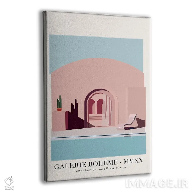 تابلو مینیمال غروب مراکشی اثر فلاور لاو چایلد - نمای پرسپکتیو محصول