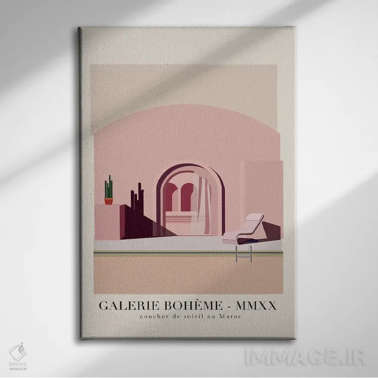 تابلو مینیمال گرگ و میش مراکشی اثر فلاور لاو چایلد - نمای روبهرو روی دیوار