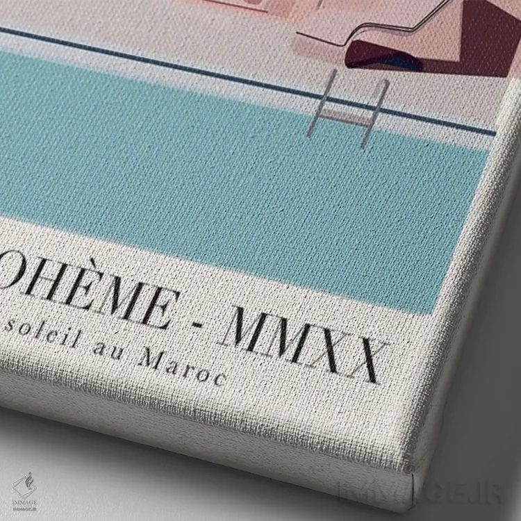 تابلو مینیمال غروب مراکشی اثر فلاور لاو چایلد - نمای نزدیک بافت بوم